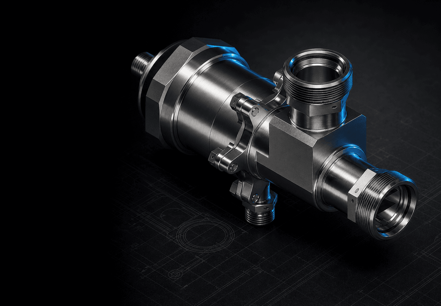 Studio visualization derived from the Main Fuel Valve CAD model